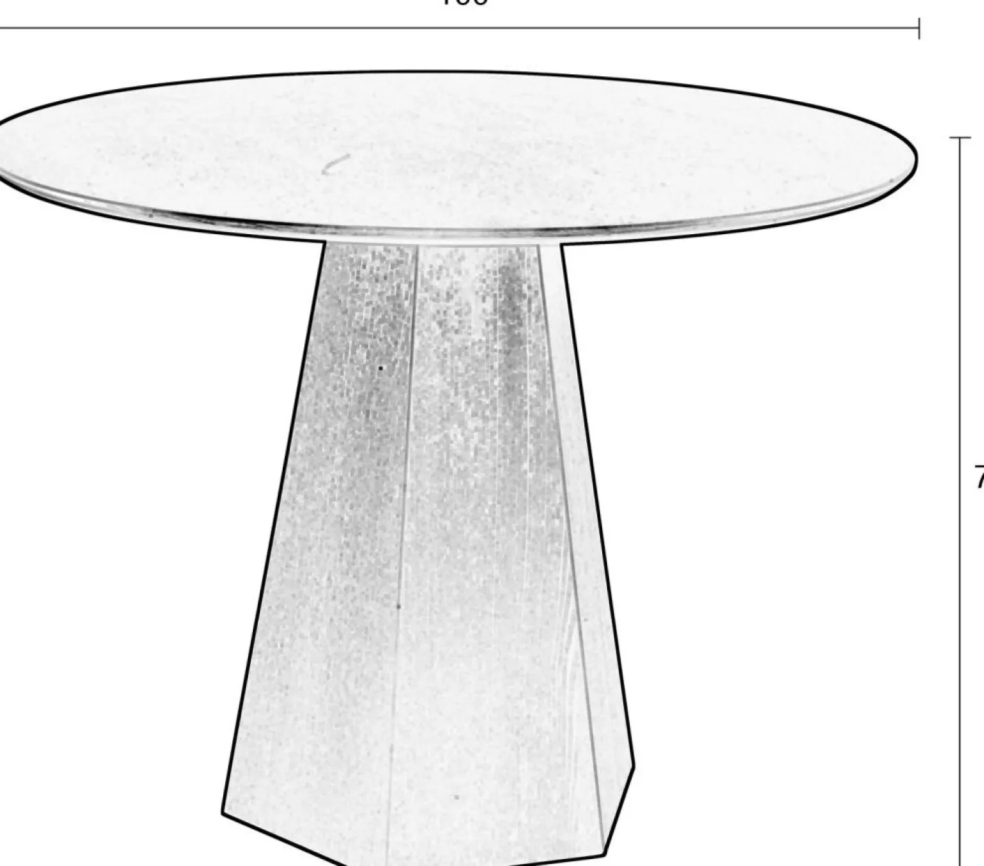 Hot Zuiver Pilar Eetkamertafel Black