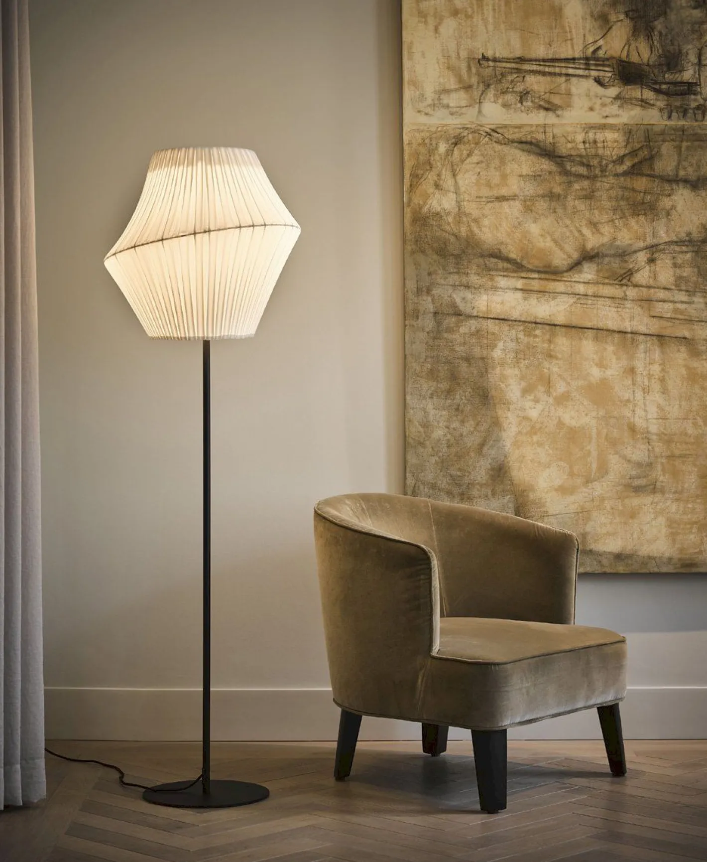 Sale Hollands Licht Pleat 50 Vloerlamp Off White