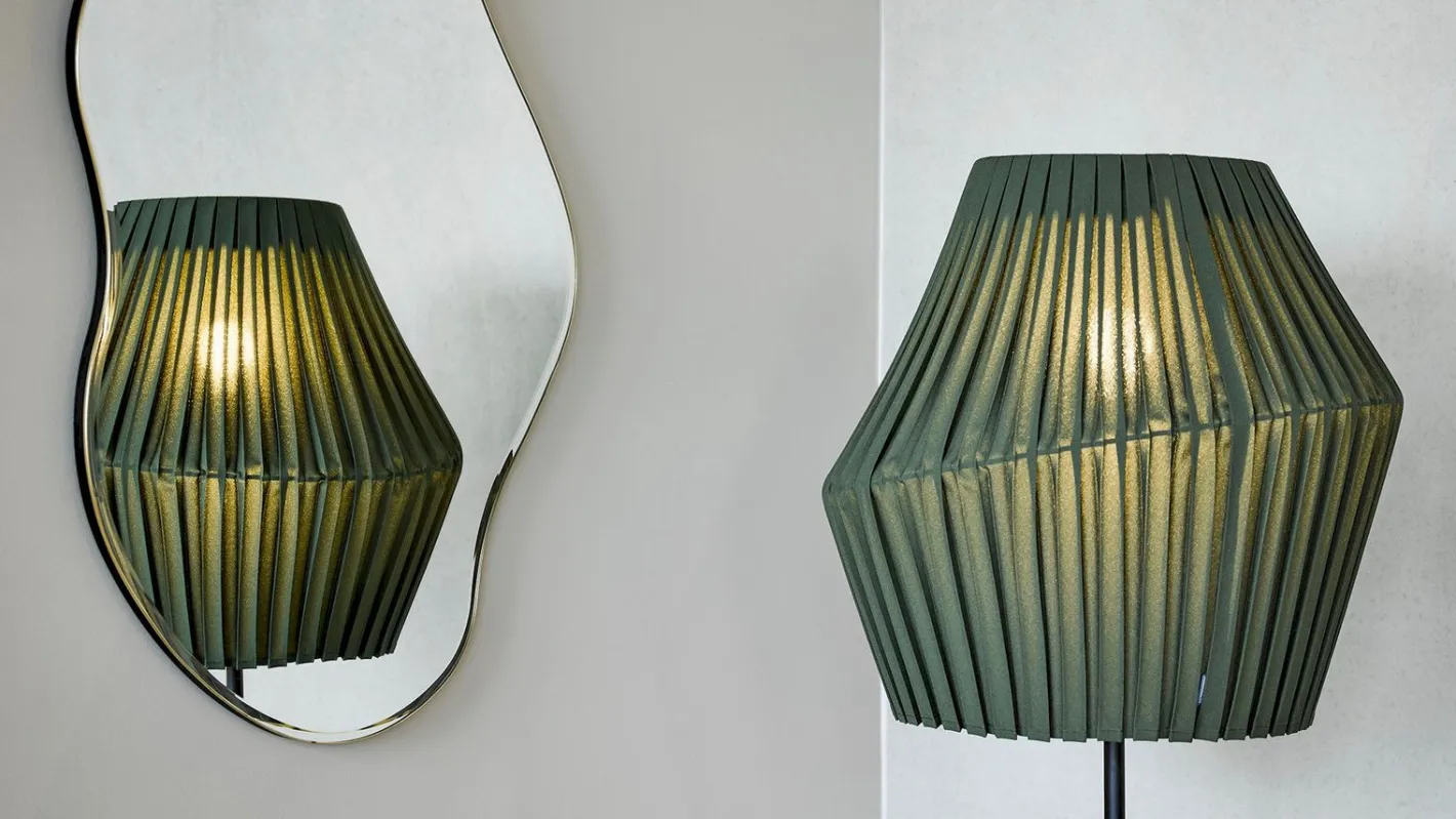 Clearance Hollands Licht Pleat 50 Vloerlamp Deep Green