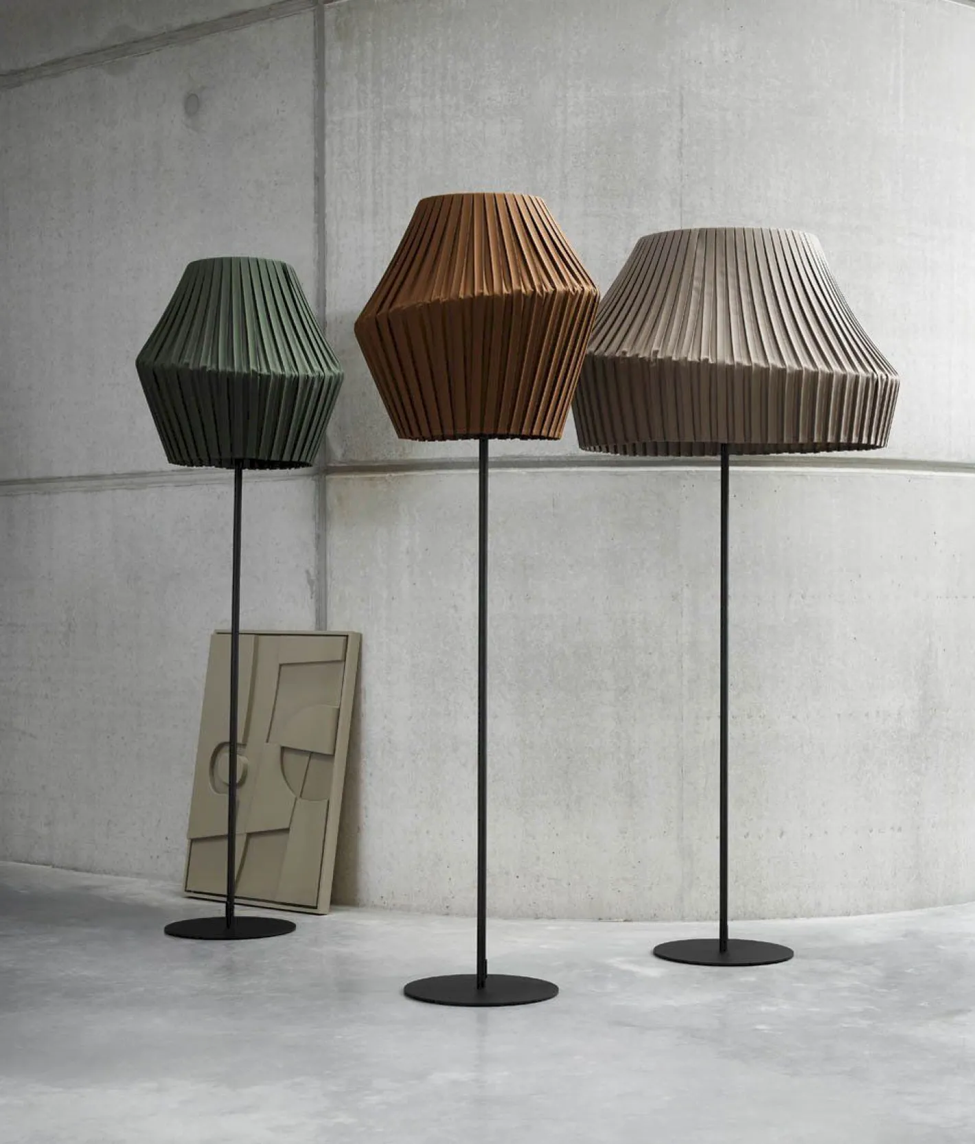 Clearance Hollands Licht Pleat 50 Vloerlamp Deep Green