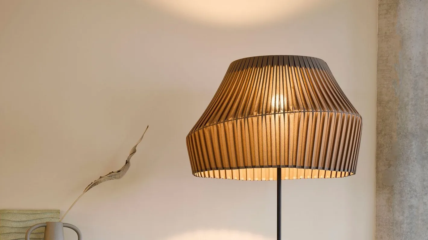 Online Hollands Licht Pleat 75 Vloerlamp Sand Taupe