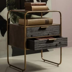 Discount WOOOD Polite Nachtkastje Antique Brass