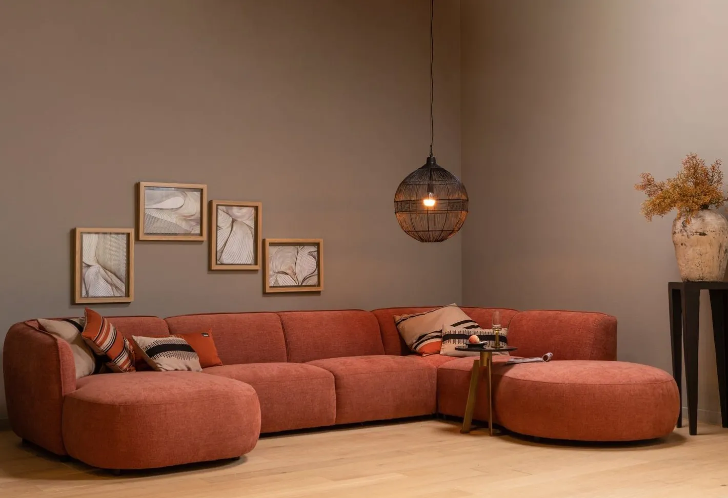 Online WOOOD Polly Rechts U-bank Pink
