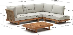 Clearance Kave Home Raco Loungeset Bruin, Grijs