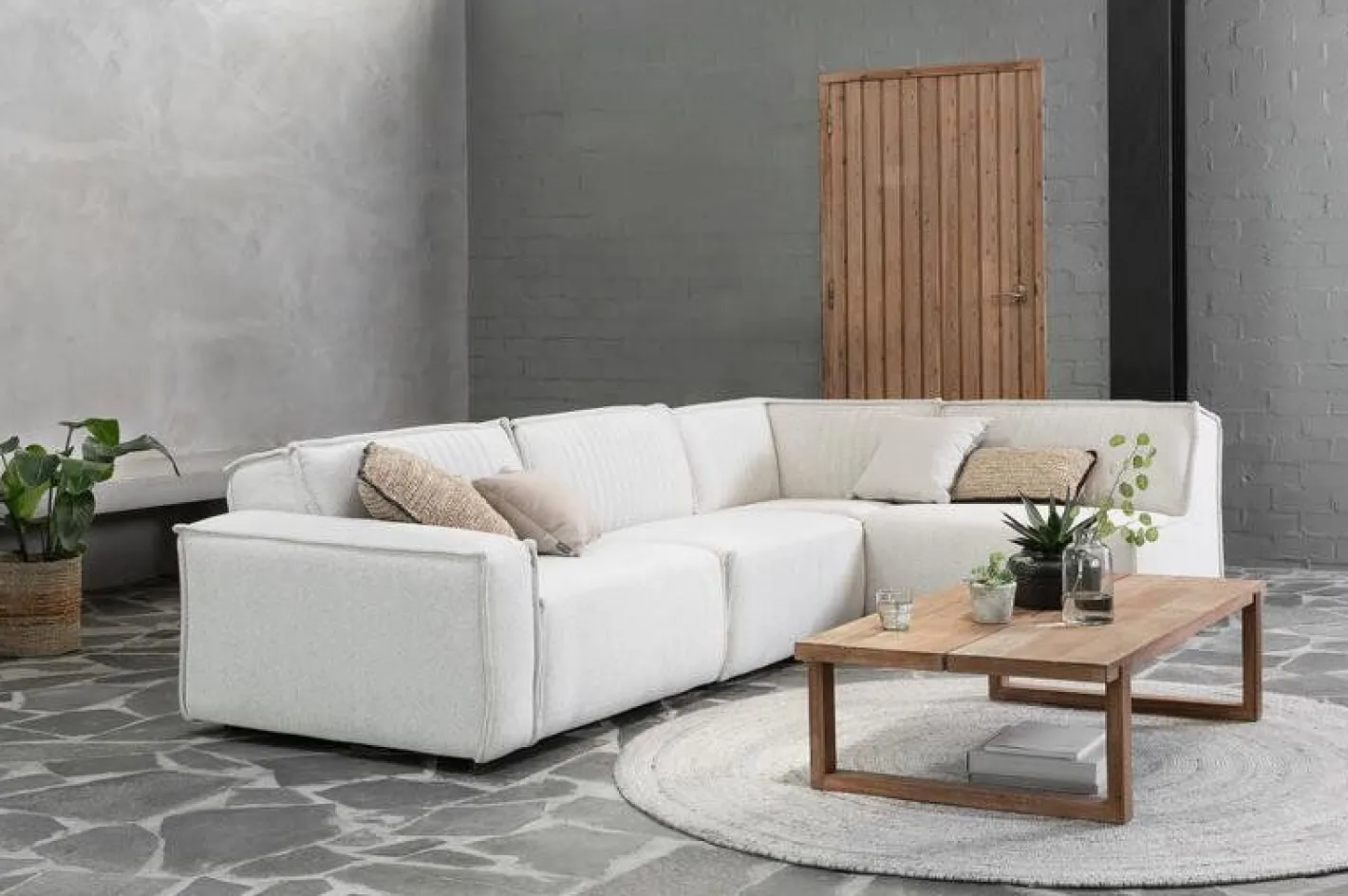 Hot MUST Living Rally 1-zits met arm links Elementenbank Beige