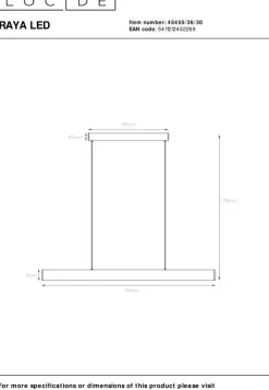 Outlet Lucide Raya Hanglamp Zwart