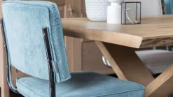 Discount Zuiver Ridge Rib (set van 2) Eetkamerstoel Blue