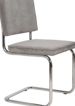 Outlet Zuiver Ridge Rib (set van 2) Eetkamerstoel Cool Grey