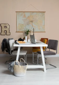 Outlet Zuiver Ridge Rib (set van 2) Eetkamerstoel Cool Grey