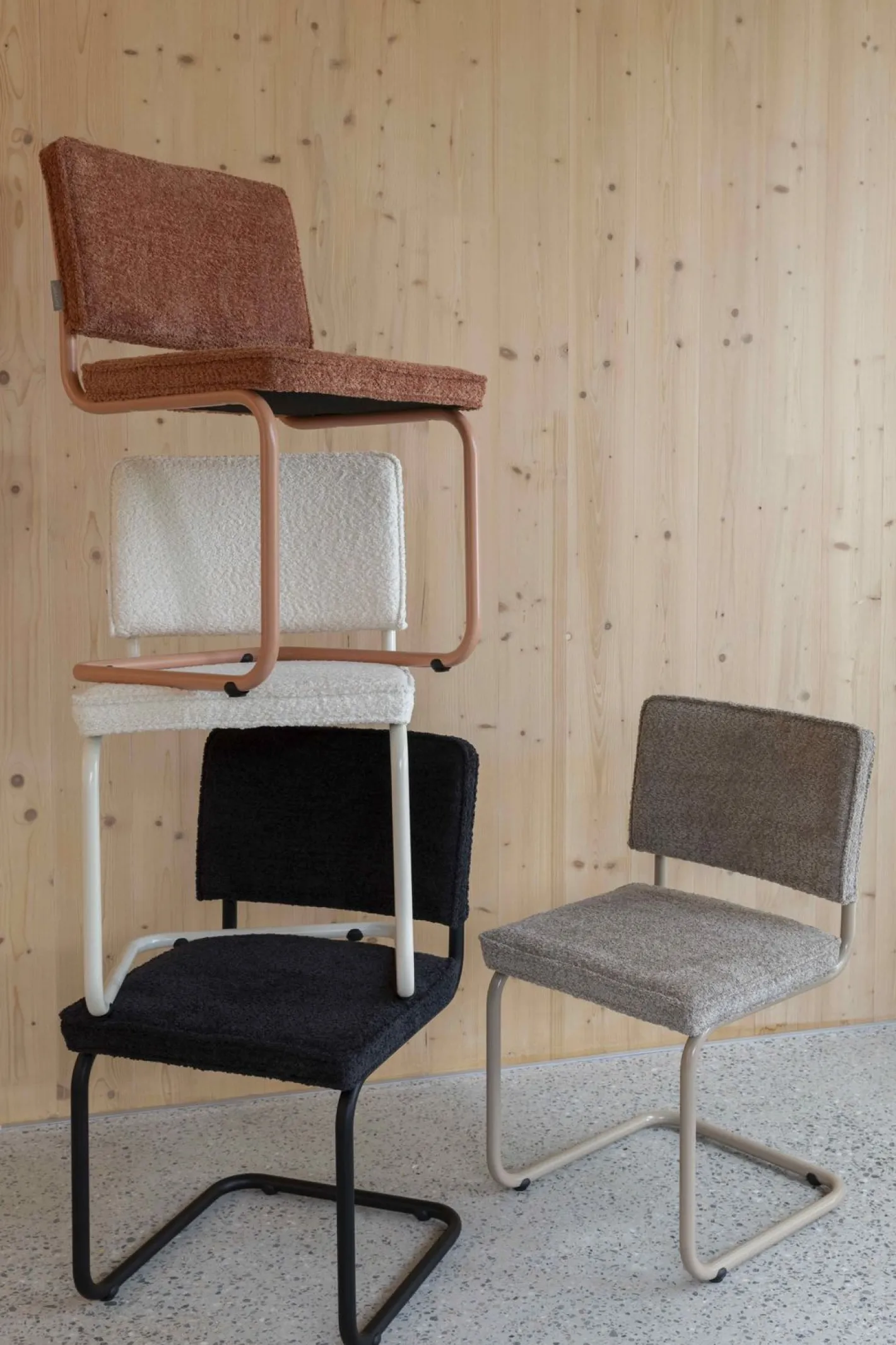 Outlet Zuiver Ridge Soft (set van 2) Eetkamerstoel Gebroken Wit