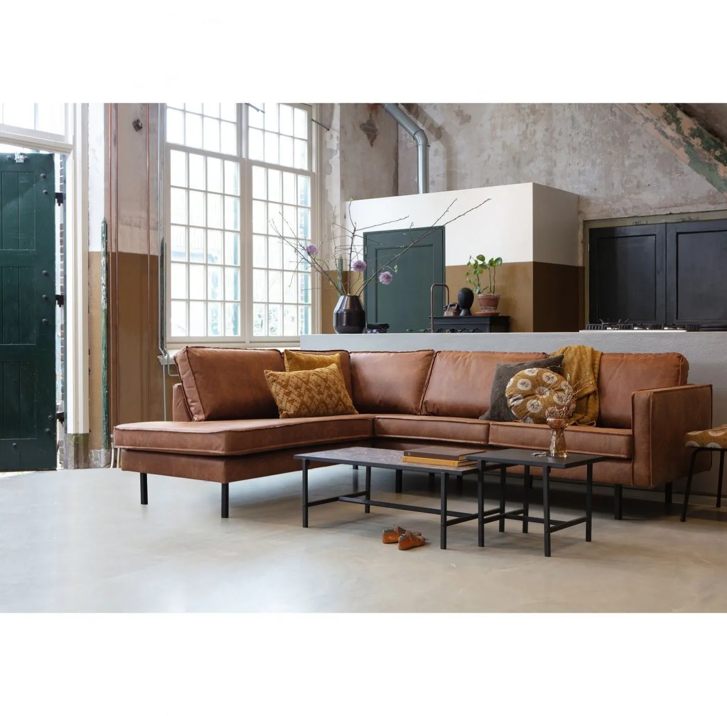 Sale WOOOD Rodeo Links Hoekbank cognac