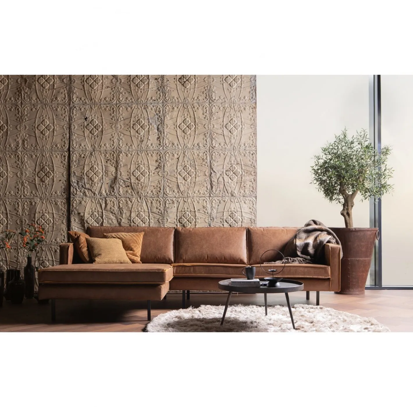 Online WOOOD Rodeo Links Loungebank Cognac