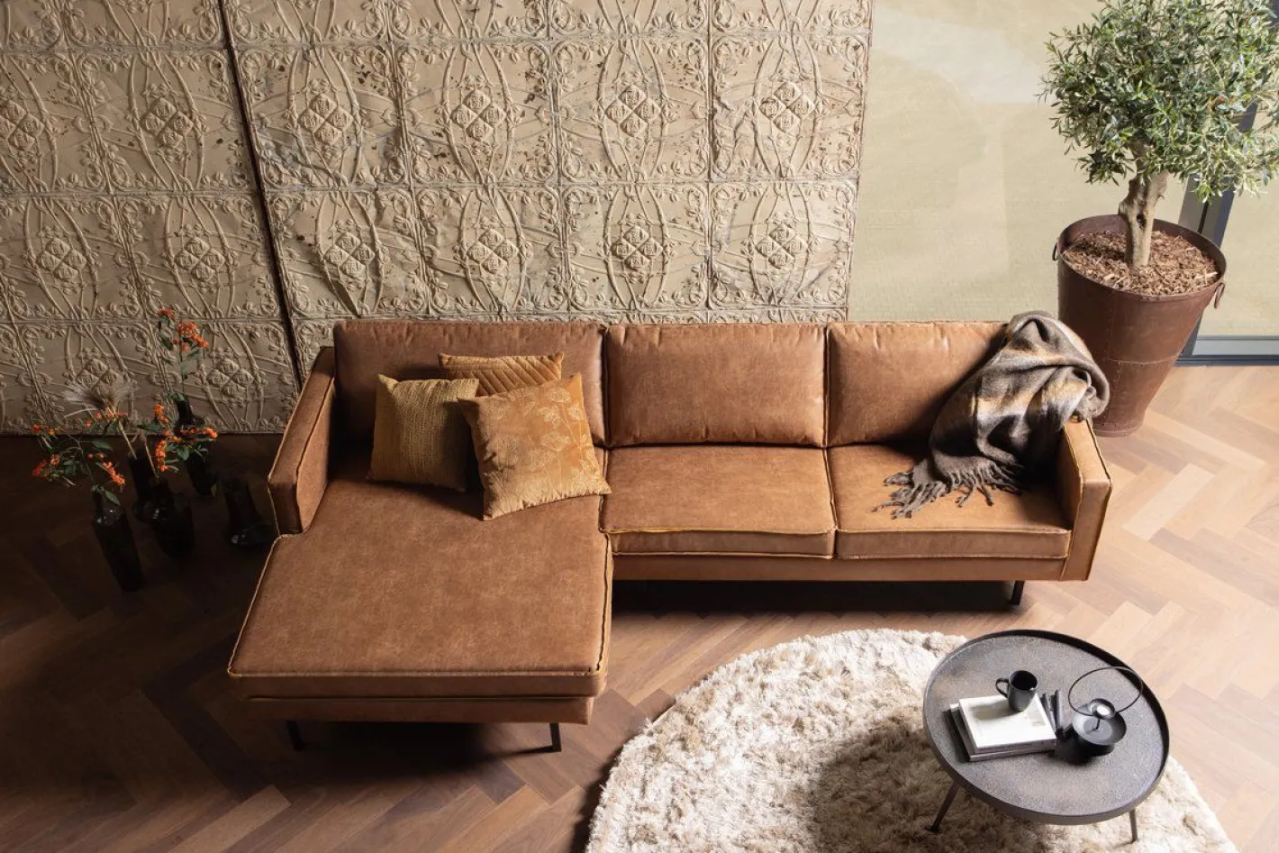Sale WOOOD Rodeo Rechts Loungebank Cognac