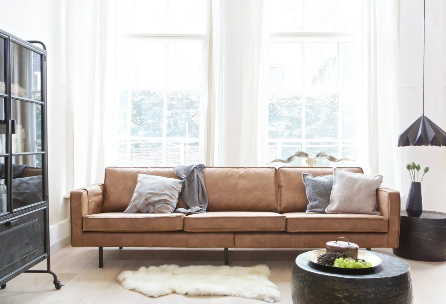 Outlet WOOOD Rodeo 3-Zitsbank Cognac