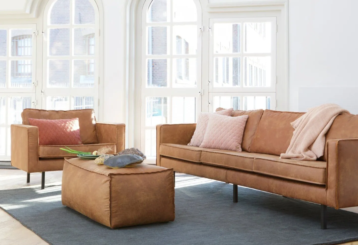 Outlet WOOOD Rodeo 3-Zitsbank Cognac