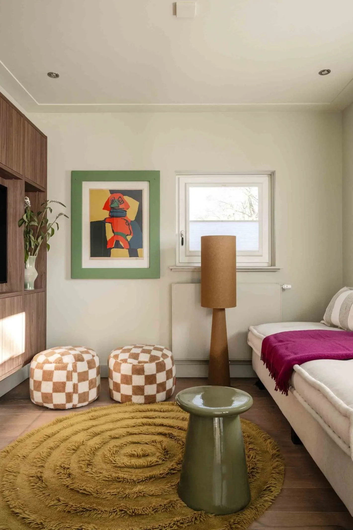 HKLIVING Round Woolen Rug Seaweed Vloerkleed Green
