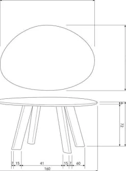 New WOOOD Roundly Eettafel Walnut