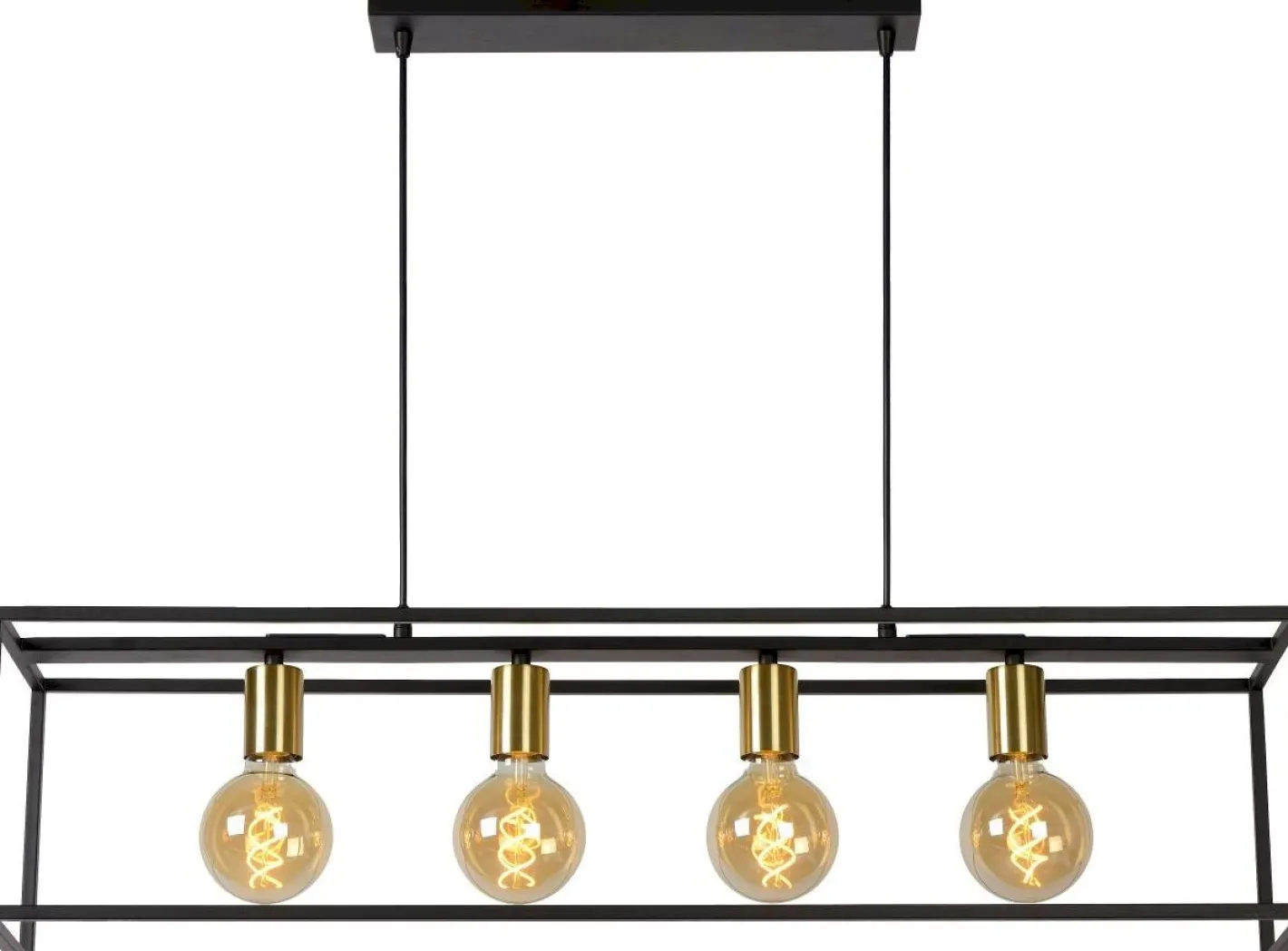 Online Lucide Ruben Hanglamp Zwart, Goud