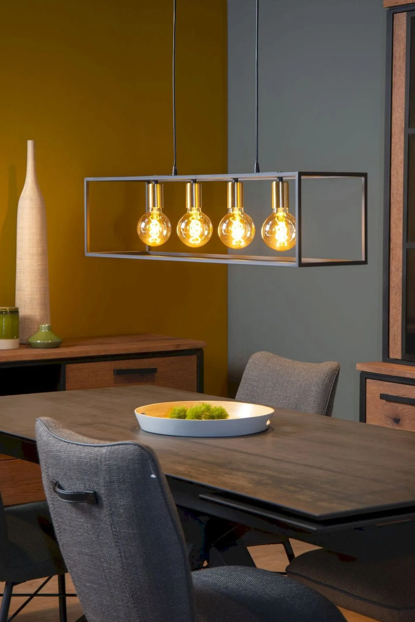 Online Lucide Ruben Hanglamp Zwart, Goud
