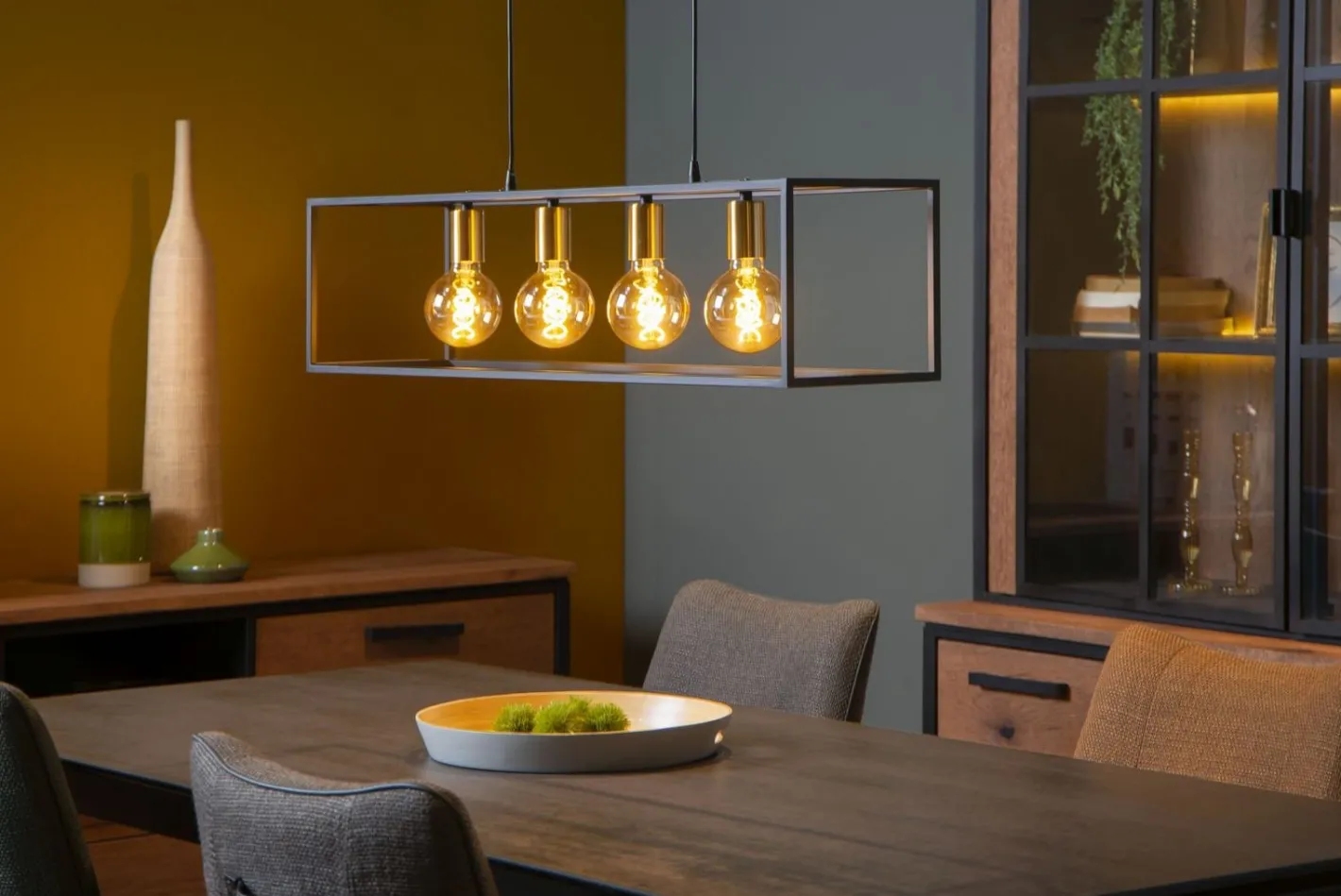 Online Lucide Ruben Hanglamp Zwart, Goud