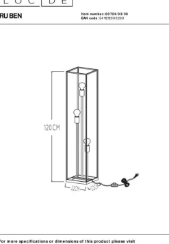 Lucide Ruben Vloerlamp Zwart