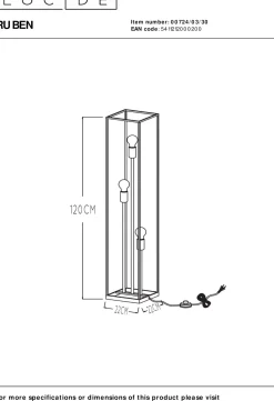 Lucide Ruben Vloerlamp Zwart