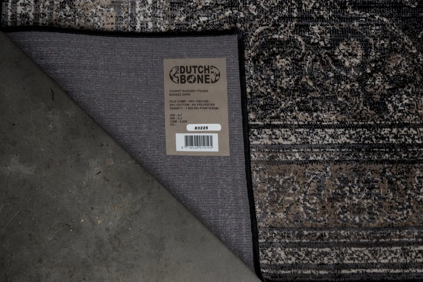 Online Dutchbone Rugged Vloerkleed DARK