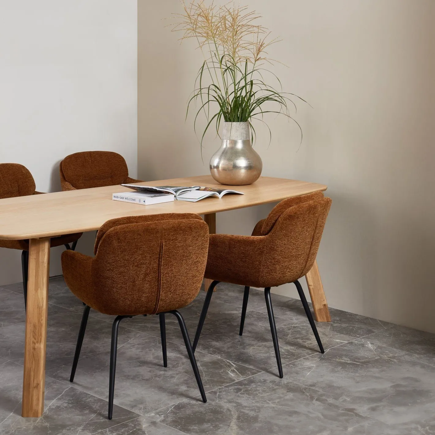Sale WOOOD Runa Eetkamerstoel Caramel Brown, Yellow
