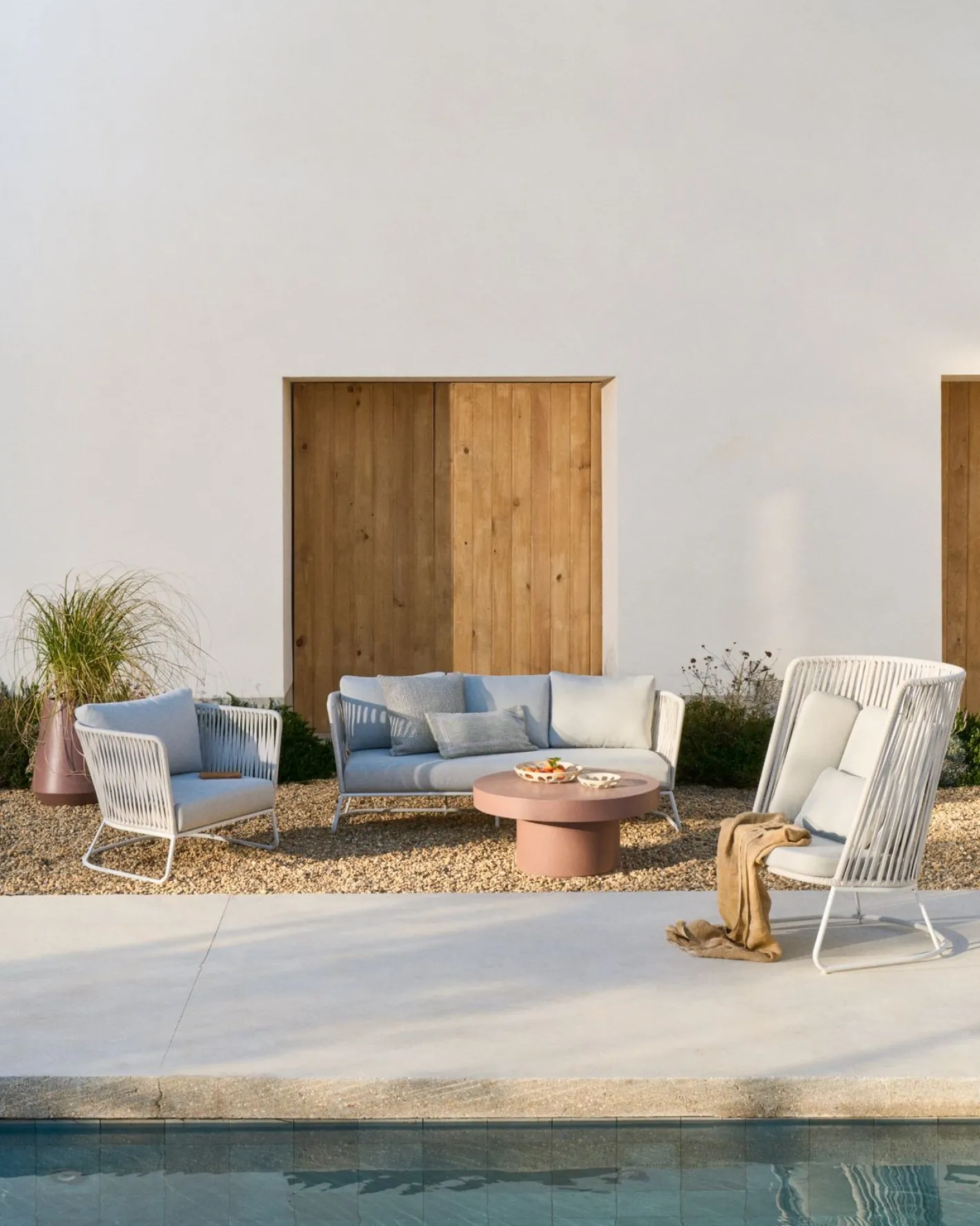 Online Kave Home Saconca Outdoor Fauteuil Grijs