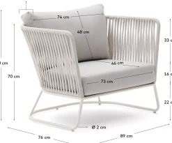 Online Kave Home Saconca Outdoor Fauteuil Grijs