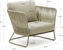 Online Kave Home Saconca Outdoor Fauteuil Groen
