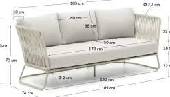 Kave Home Saconca Tuinbank Grijs