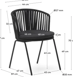 Clearance Kave Home Saconca Tuinstoel Zwart
