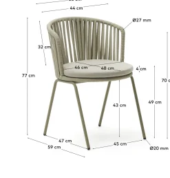 Kave Home Saconca Tuinstoel Groen
