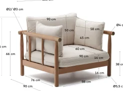 Discount Kave Home Sacova Outdoor Fauteuil Naturel, Beige