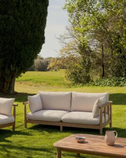 Best Kave Home Sacova Outdoor 2-Zitsbank Naturel, Beige