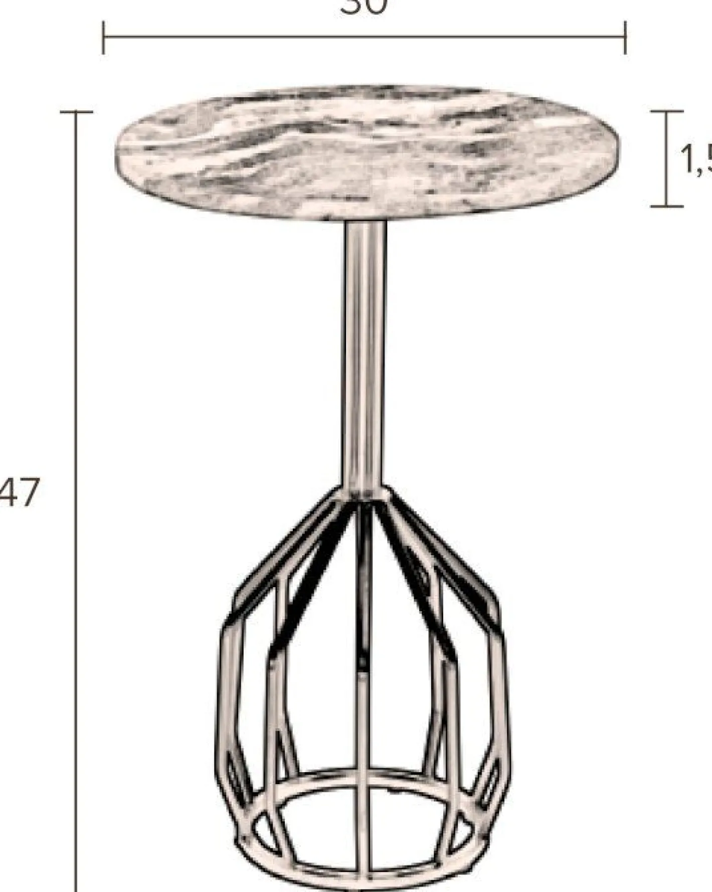 Sale Dutchbone Salerno Bijzettafel Marmer