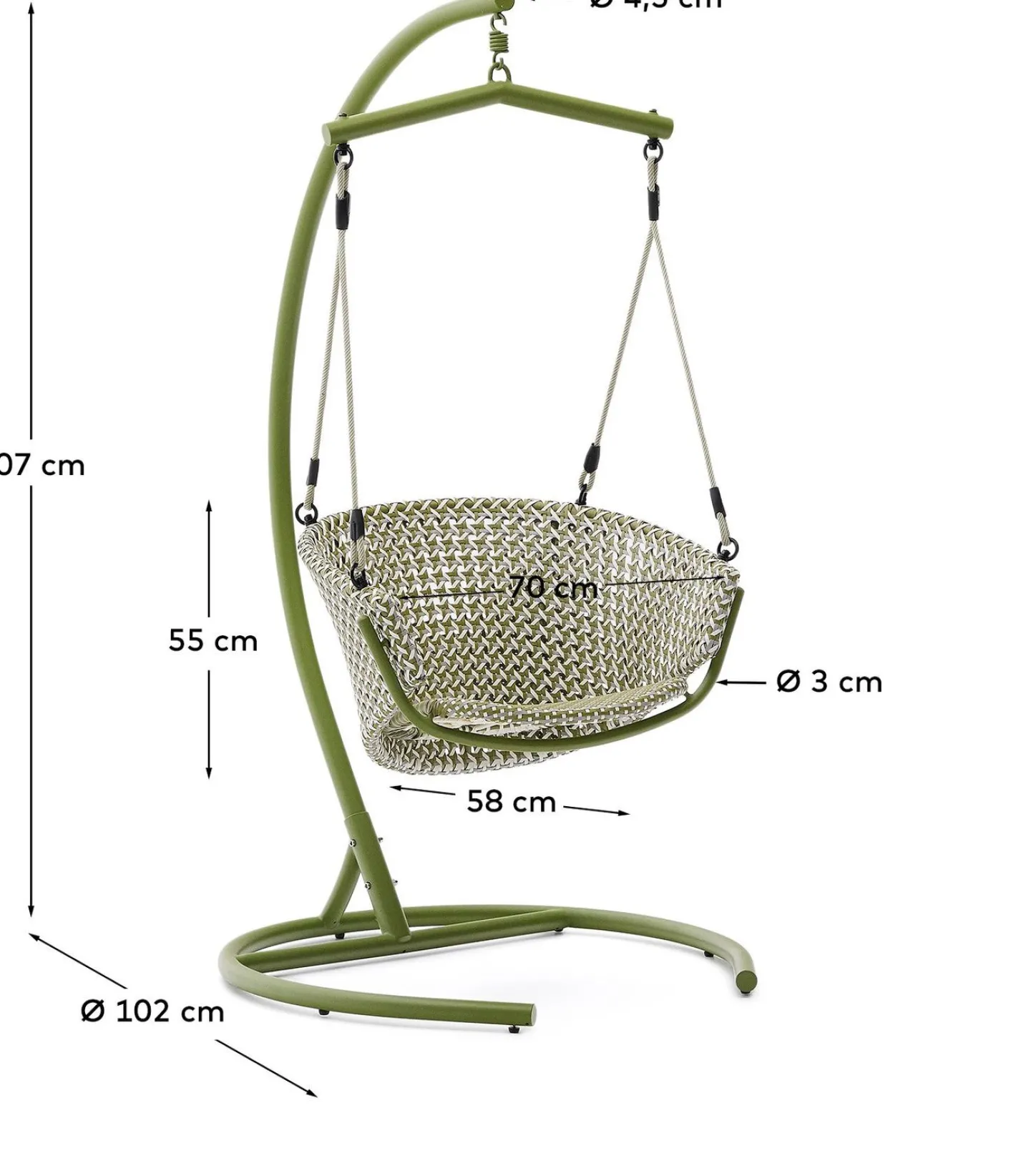 Outlet Kave Home Saliga Outdoor Hangstoel Groen