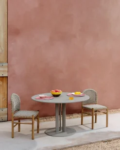 Outlet Kave Home Sedalis Ronde Tuintafel Taupe