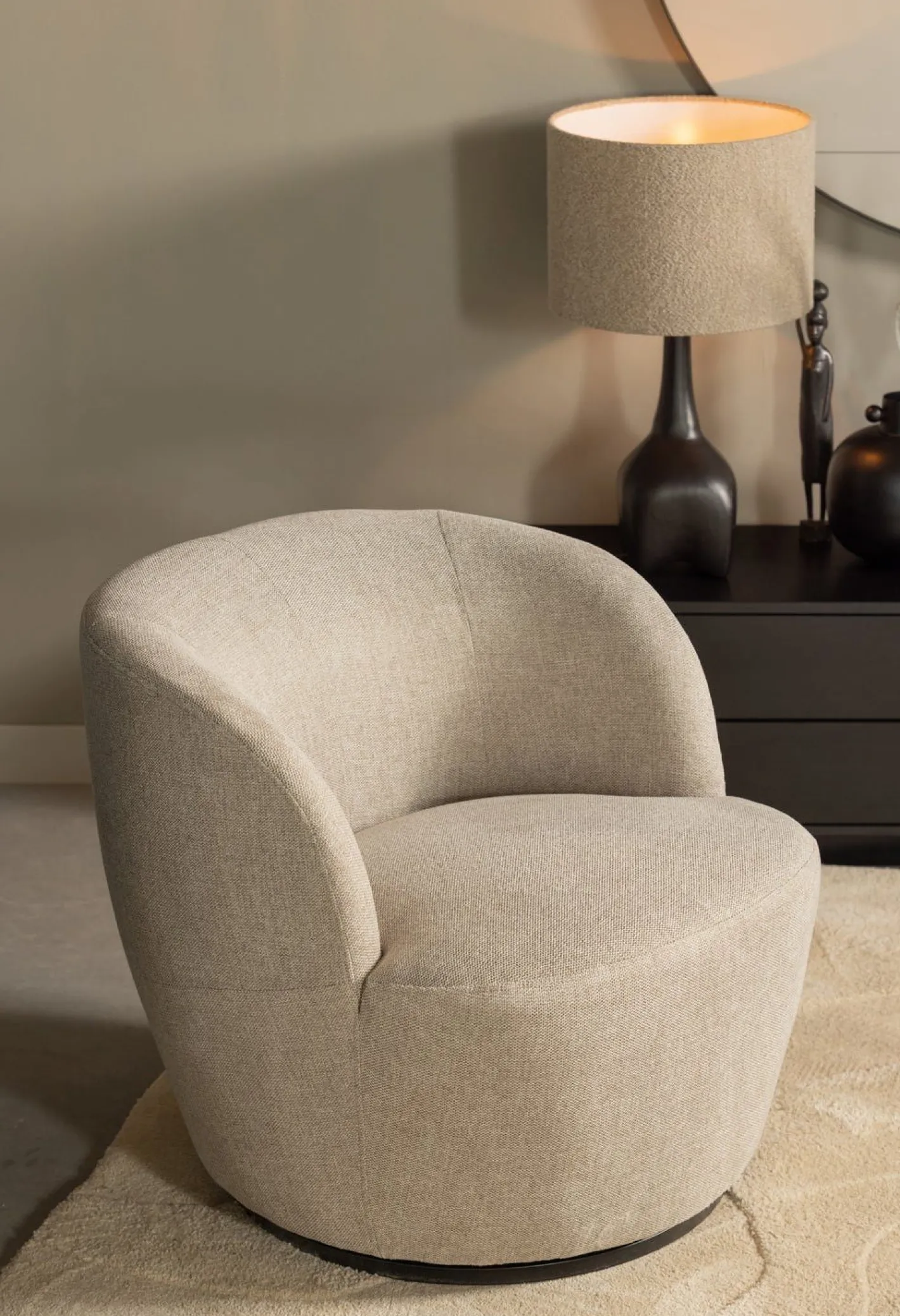 Best WOOOD Serra Draaifauteuil Sand