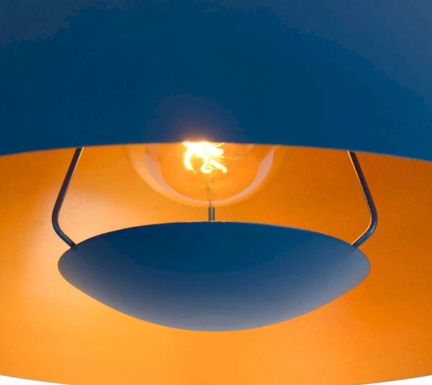 Clearance Lucide Siemon Hanglamp Blauw, Goud
