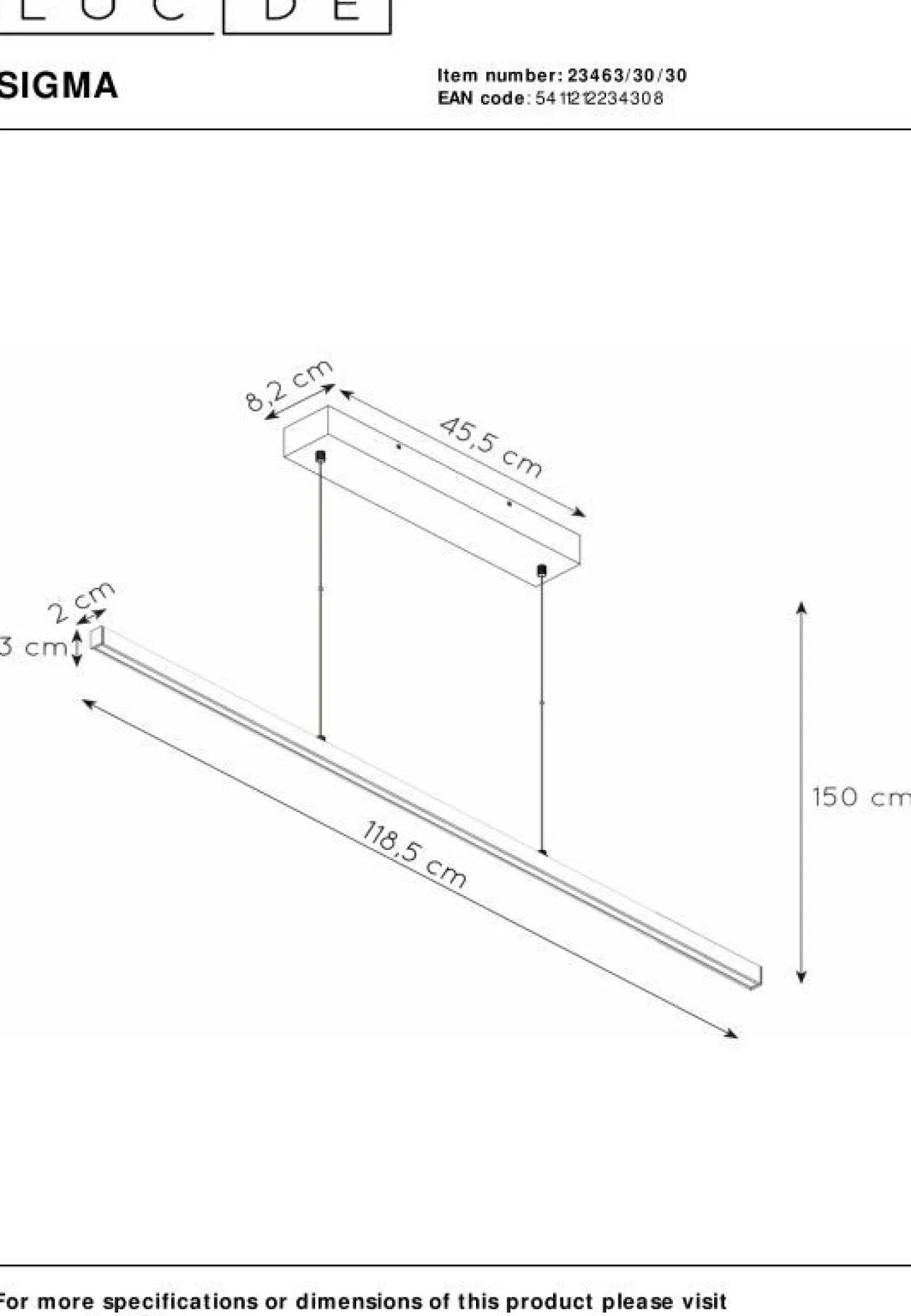 Lucide Sigma Hanglamp Zwart