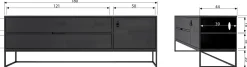 Clearance WOOOD Silas Breed Tv-meubel Black Night