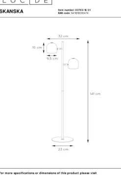 Clearance Lucide Skanska Vloerlamp Wit