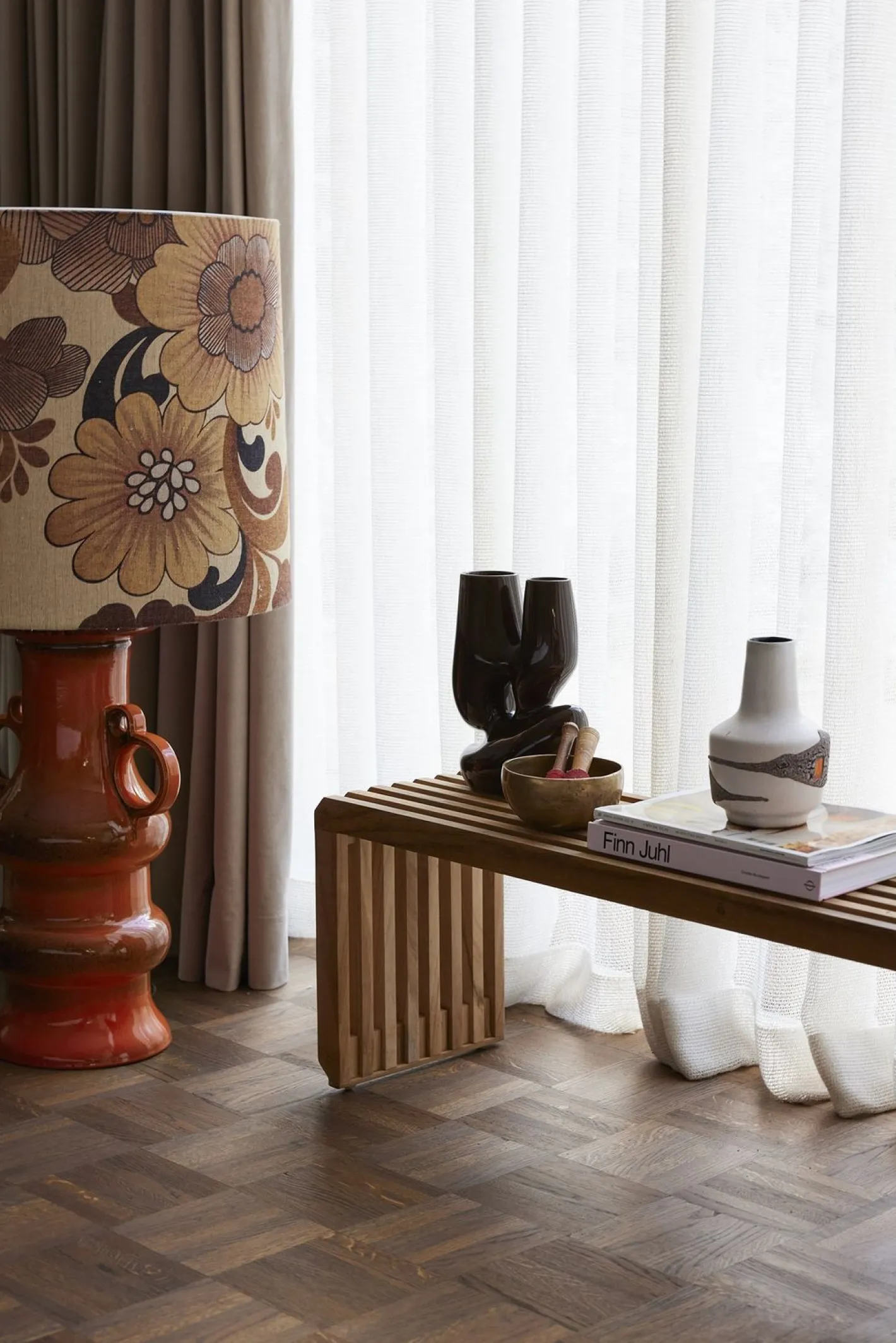 HKLIVING Slatted XL Bank Natural teak