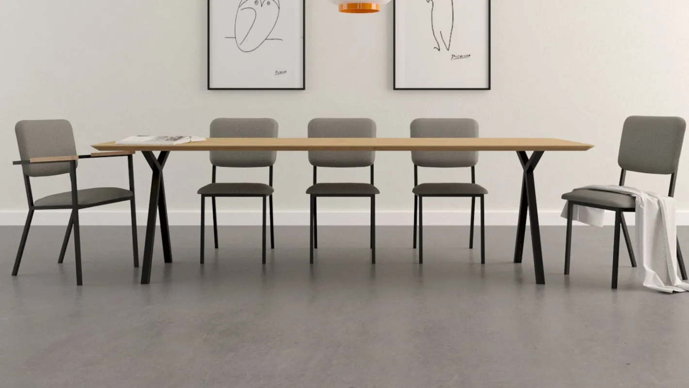 Clearance Studio HENK Slim X-type Eettafel Naturel