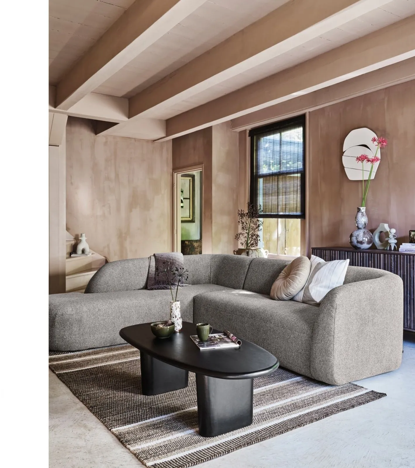 WOOOD Sloping Hoekbank Grey Melange