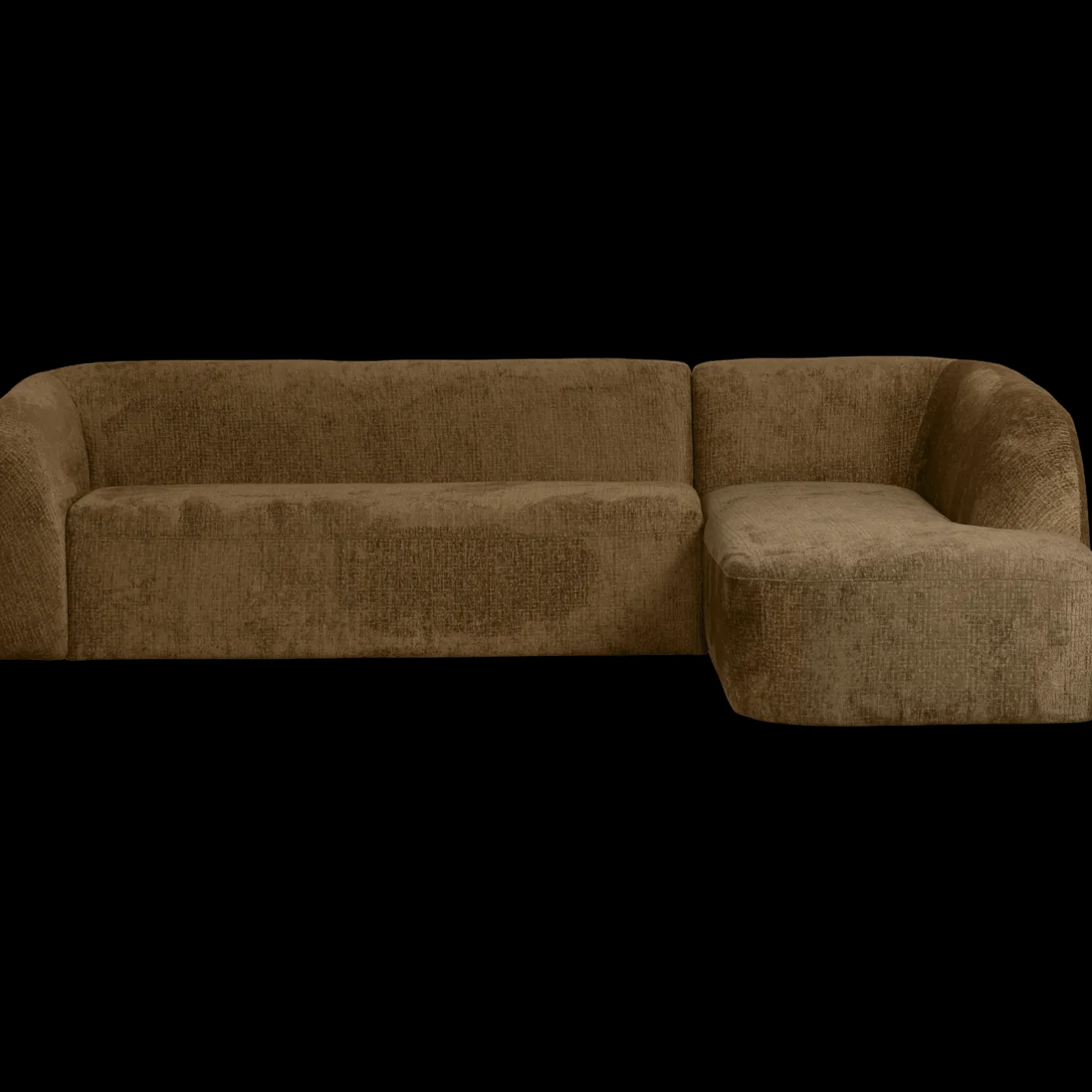 Best WOOOD Sloping Rechts Hoekbank Brass