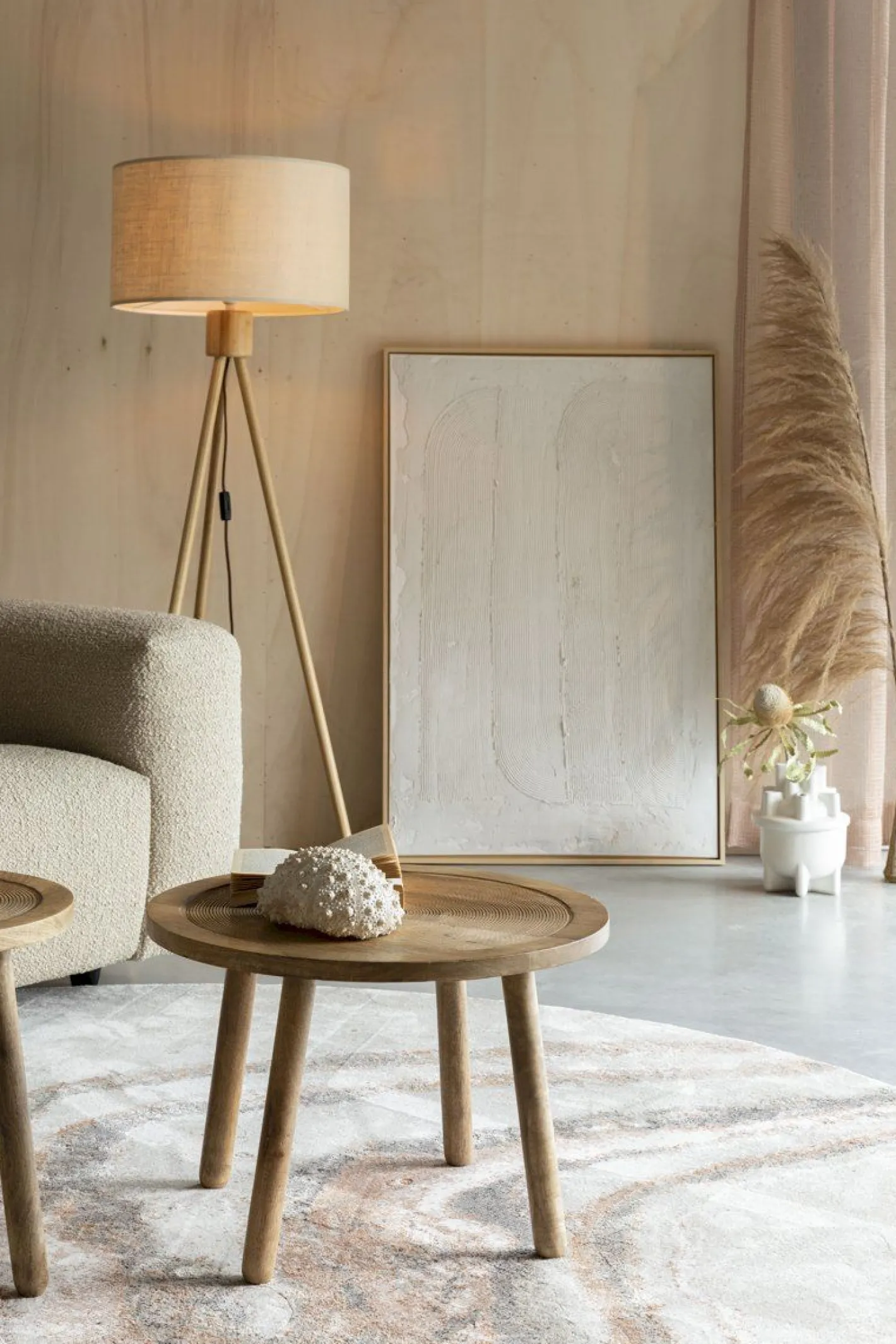 Outlet Zuiver Solar Rond Vloerkleed Grijs, Terra