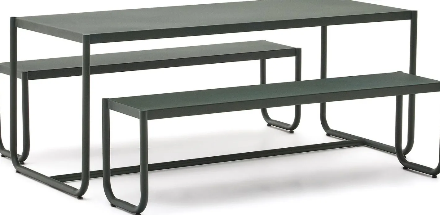 New Kave Home Sotil Outdoor Tuintafel + Bankje Groen